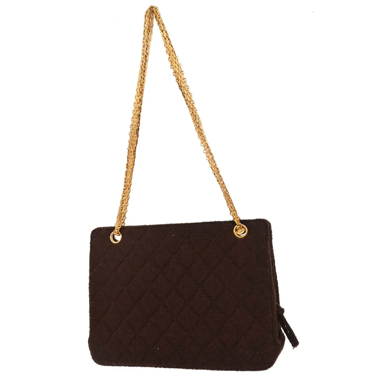 Chanel 1994-1996 Brown Tweed Chain Shoulder Tote Bag - Image 2