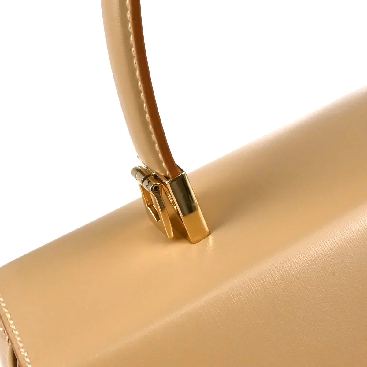 Salvatore Ferragamo Beige Leather Gancini 2way Shoulder Handbag - Image 7