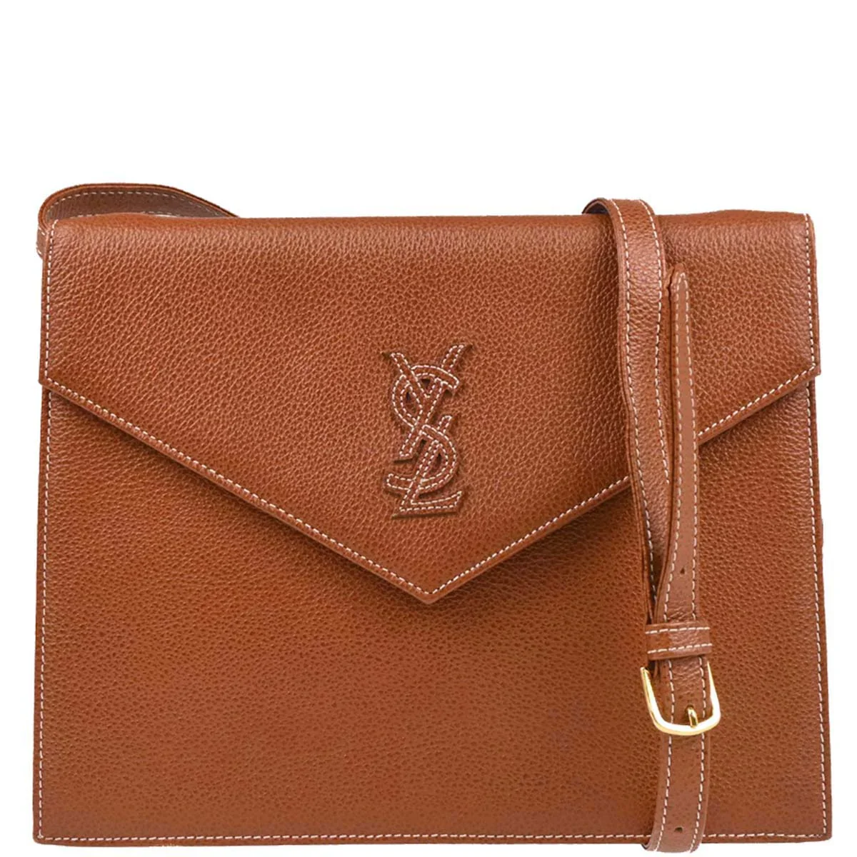 Yves Saint Laurent Brown Leather Shoulder Bag