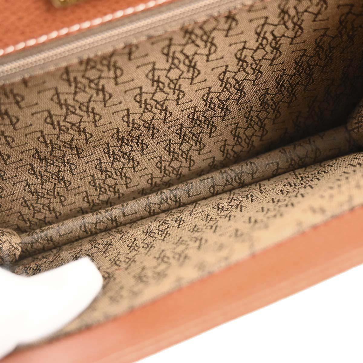 Yves Saint Laurent Brown Leather Shoulder Bag - Image 8