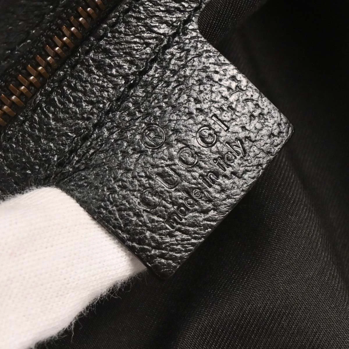 Gucci Black Canvas Bamboo GG Handbag - Image 8