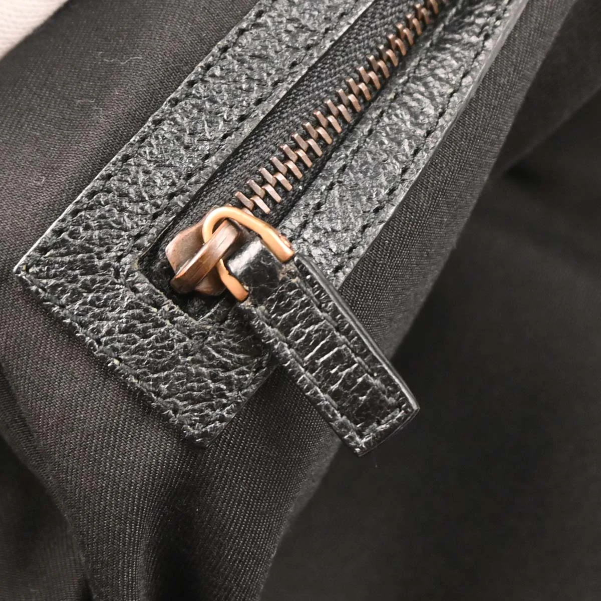 Gucci Black Canvas Bamboo GG Handbag - Image 9