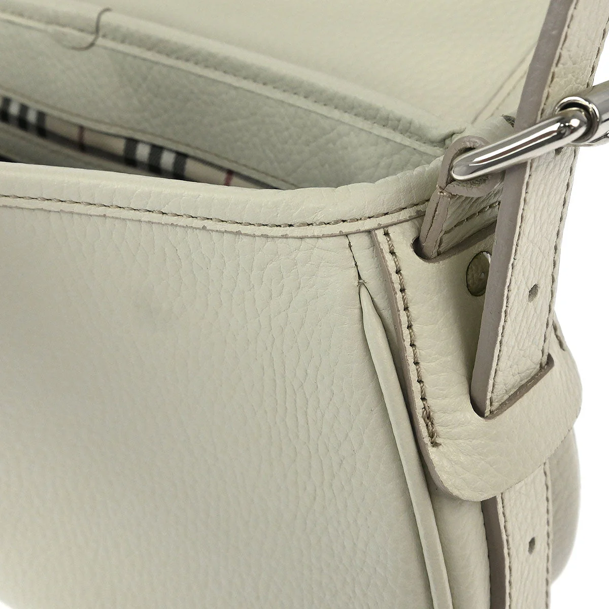 Burberry White Leather Shoulder Bag - Image 10