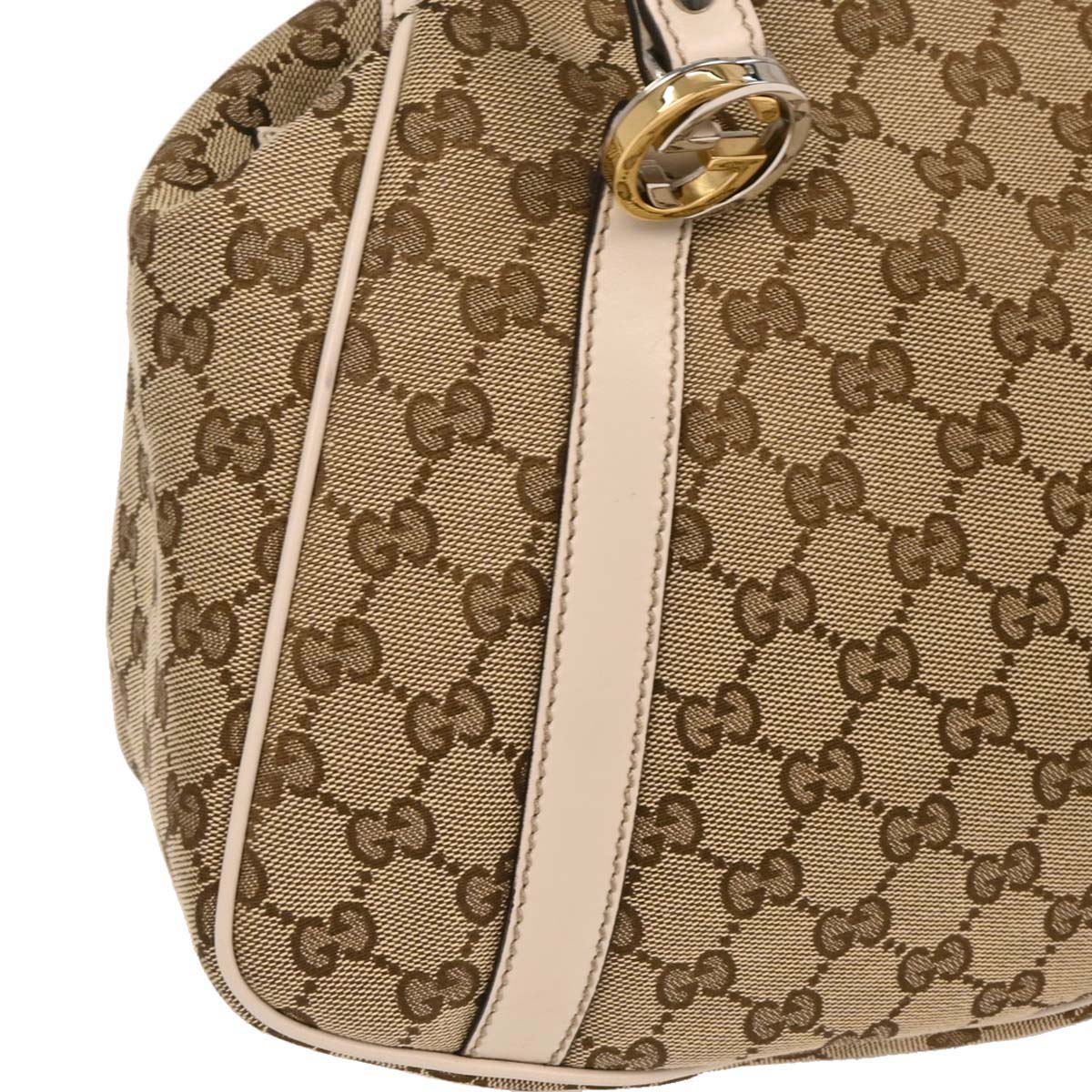 Gucci Beige White GG Tote Bag - Image 3