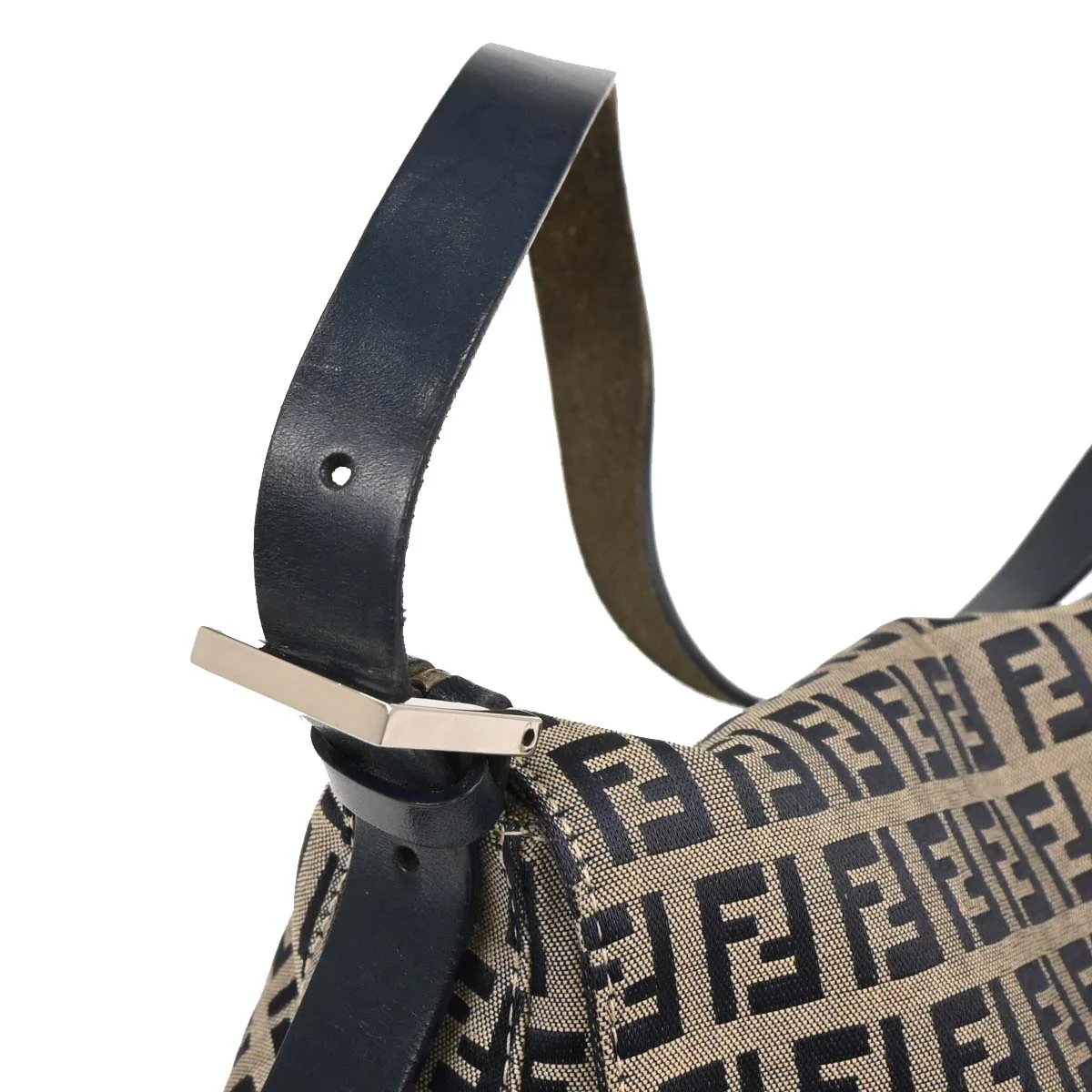 Fendi Gray Canvas Zucchino Mamma Baguette Handbag - Image 3