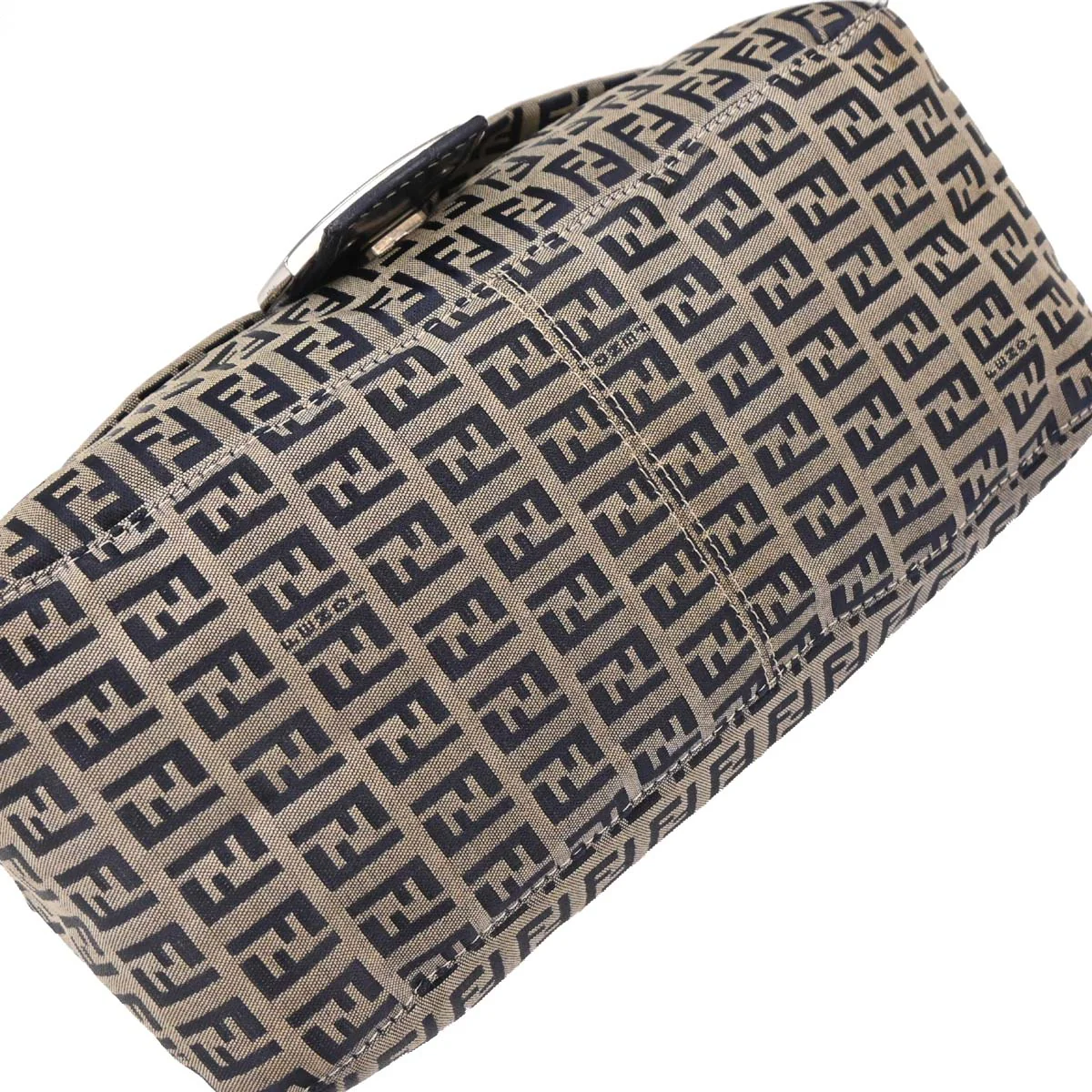 Fendi Gray Canvas Zucchino Mamma Baguette Handbag - Image 5