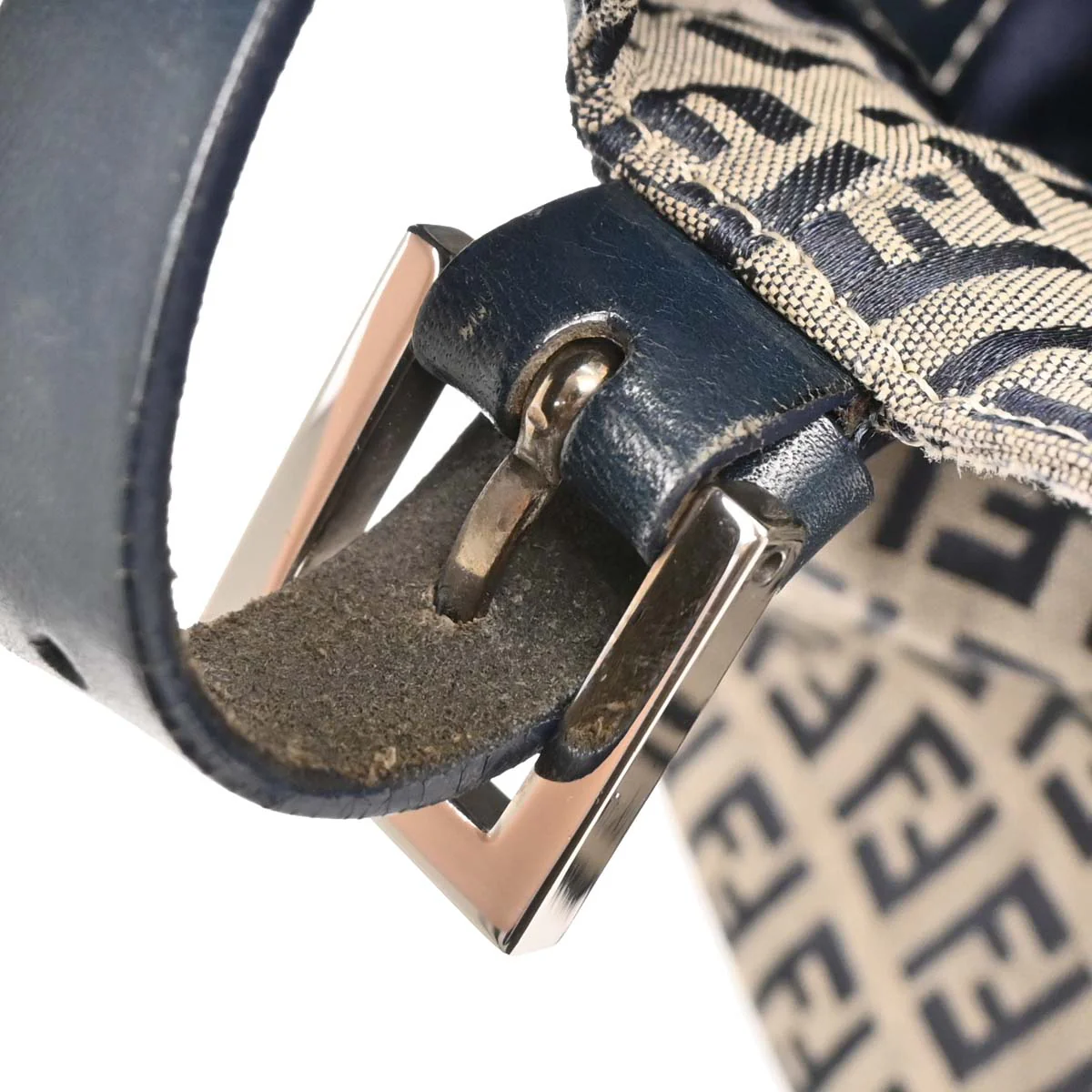 Fendi Gray Canvas Zucchino Mamma Baguette Handbag - Image 6