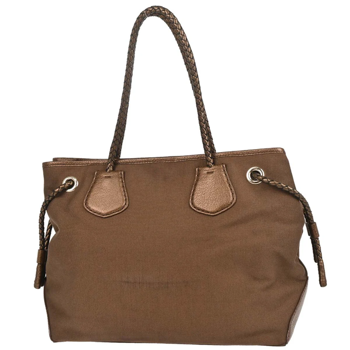 Celine Brown Canvas Tote Handbag - Image 2