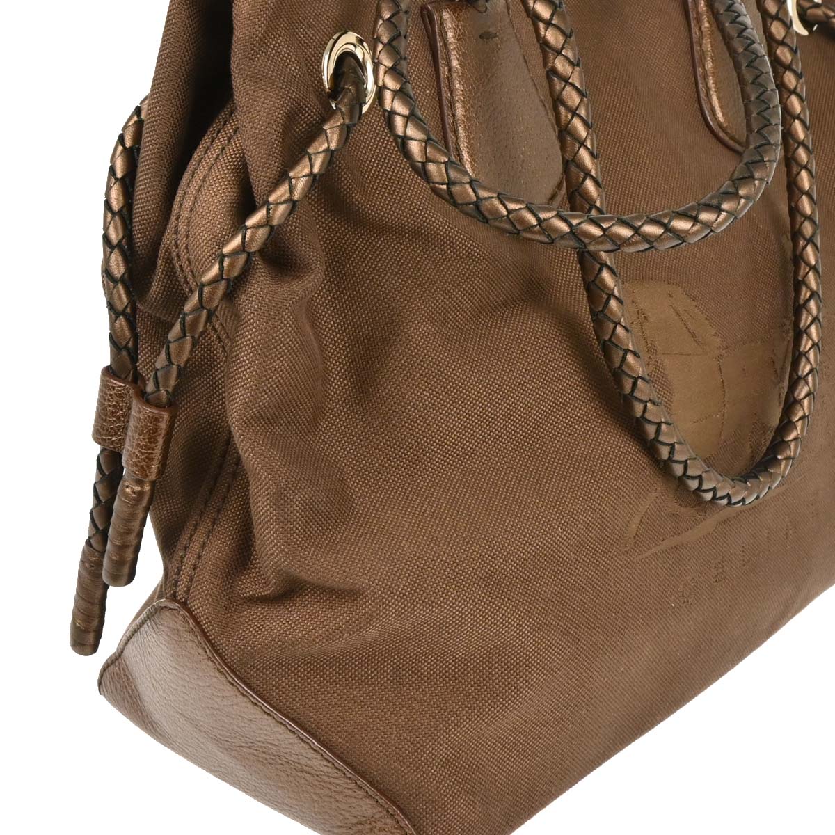 Celine Brown Canvas Tote Handbag - Image 3