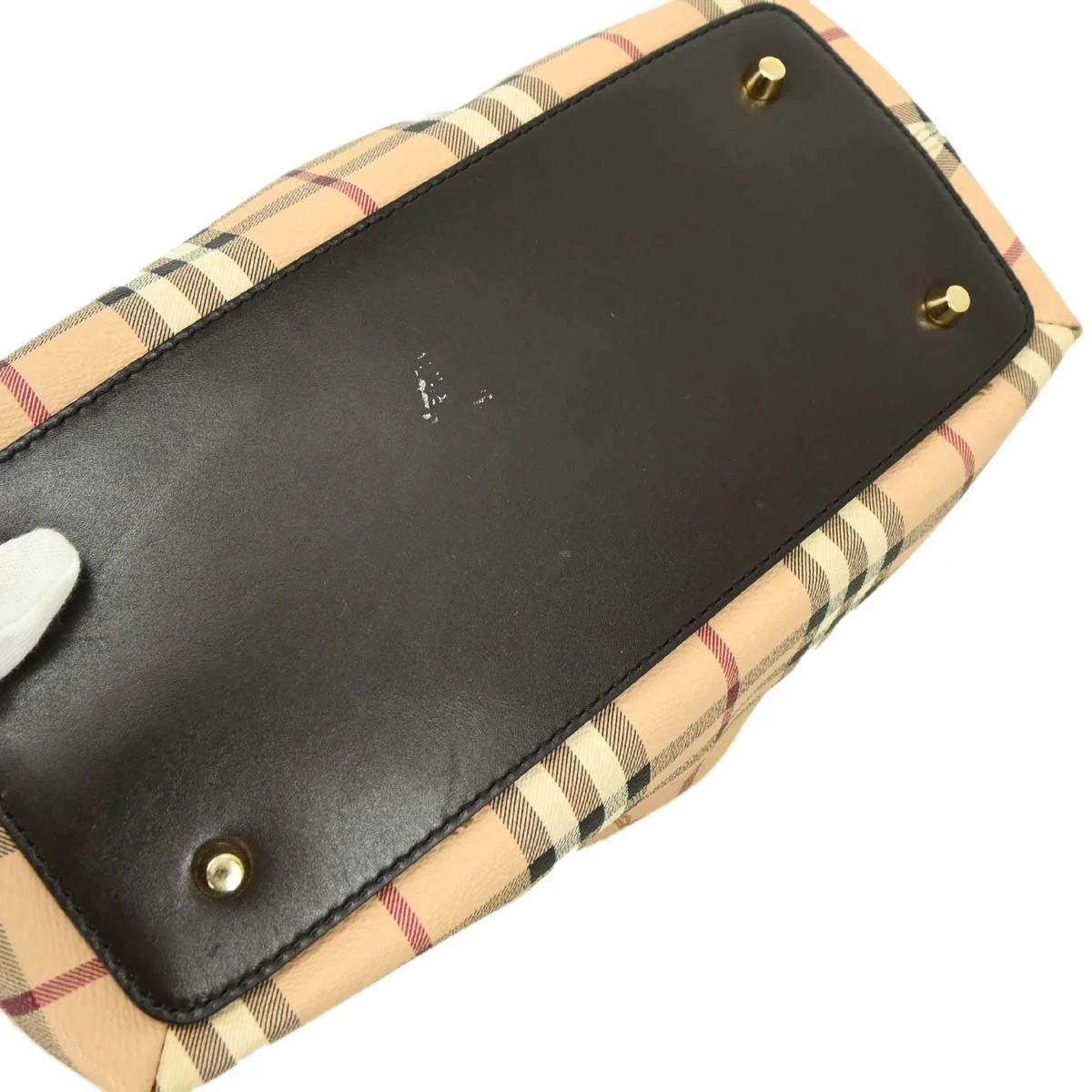 Burberry Beige PVC House Check Handbag - Image 4