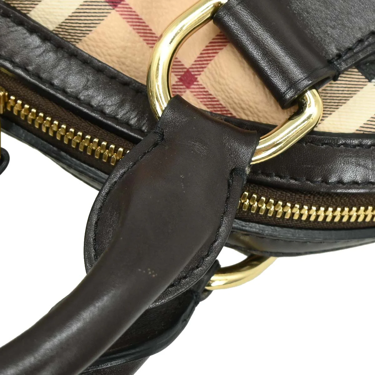 Burberry Beige PVC House Check Handbag - Image 5