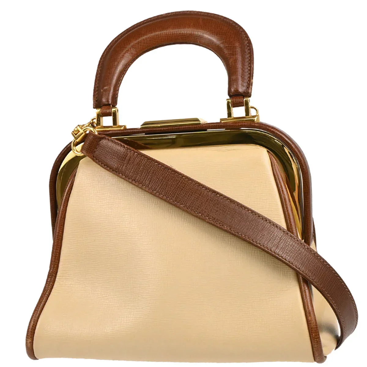 Christian Dior Beige Leather 2way Shoulder Handbag - Image 2