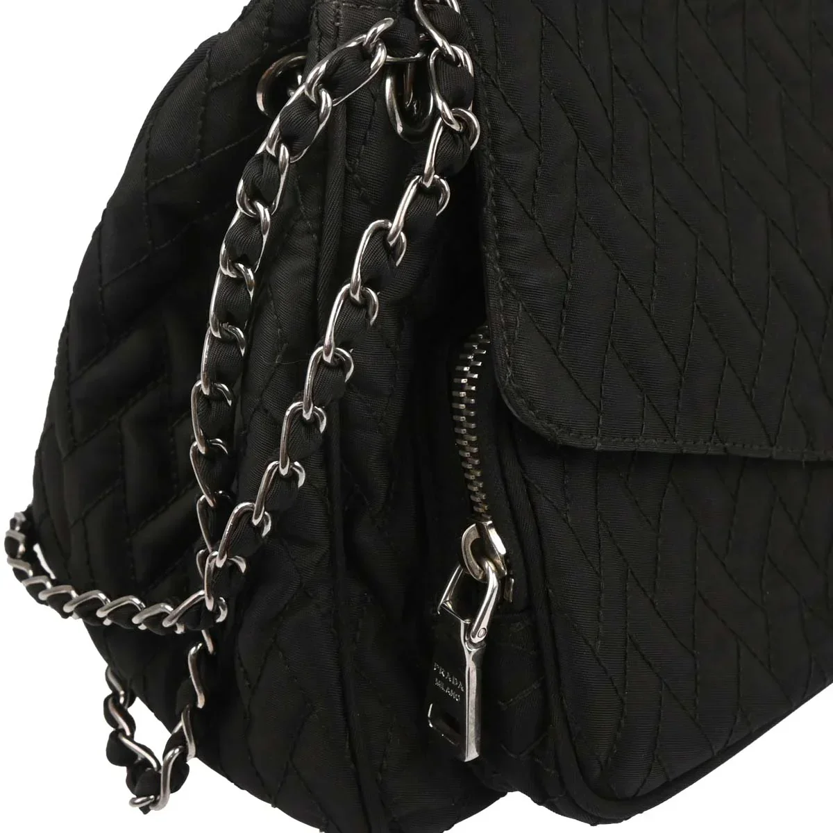 Prada Black Nylon Shoulder Bag - Image 13