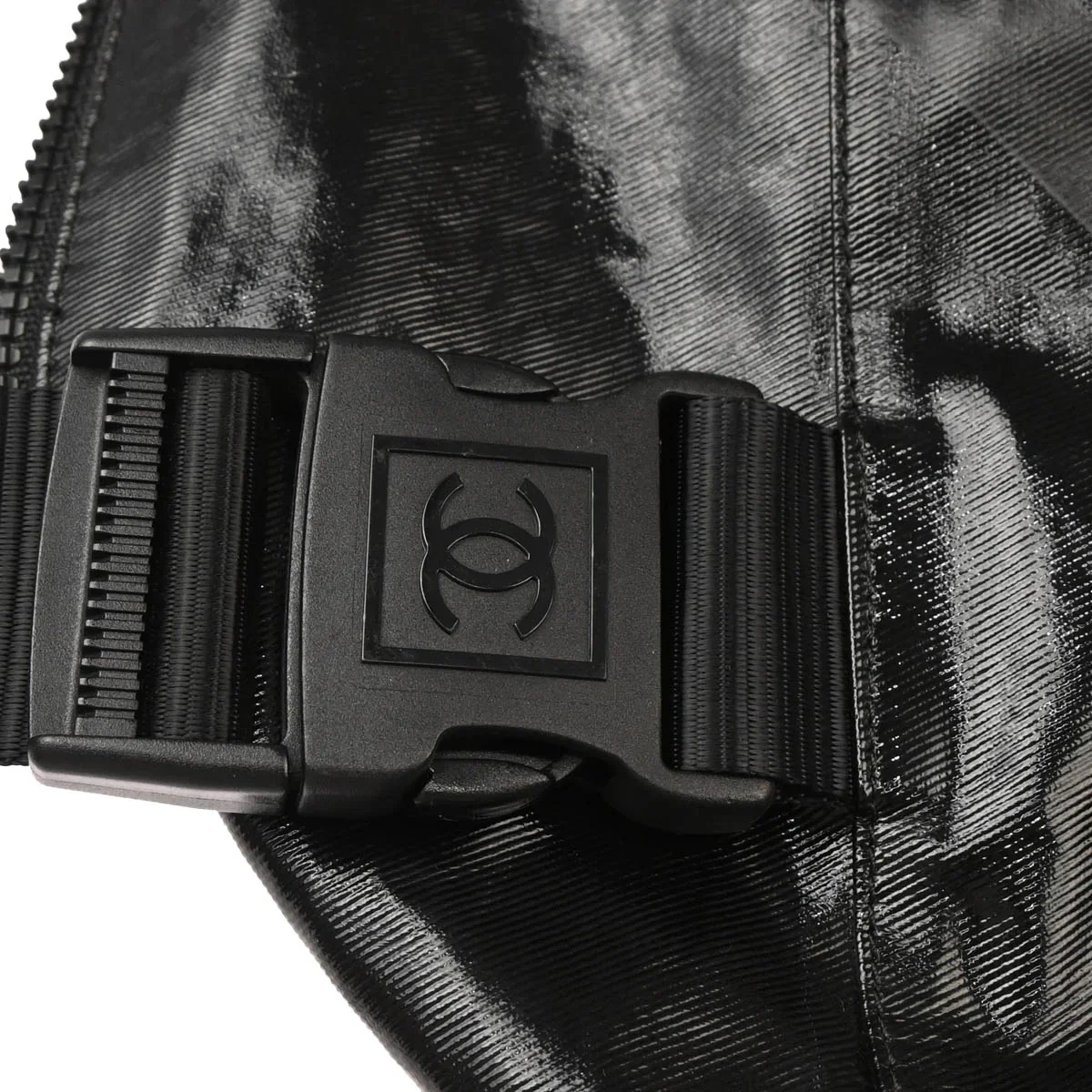 Chanel 2006-2008 Black PVC Sport Line Shoulder Bag - Image 6