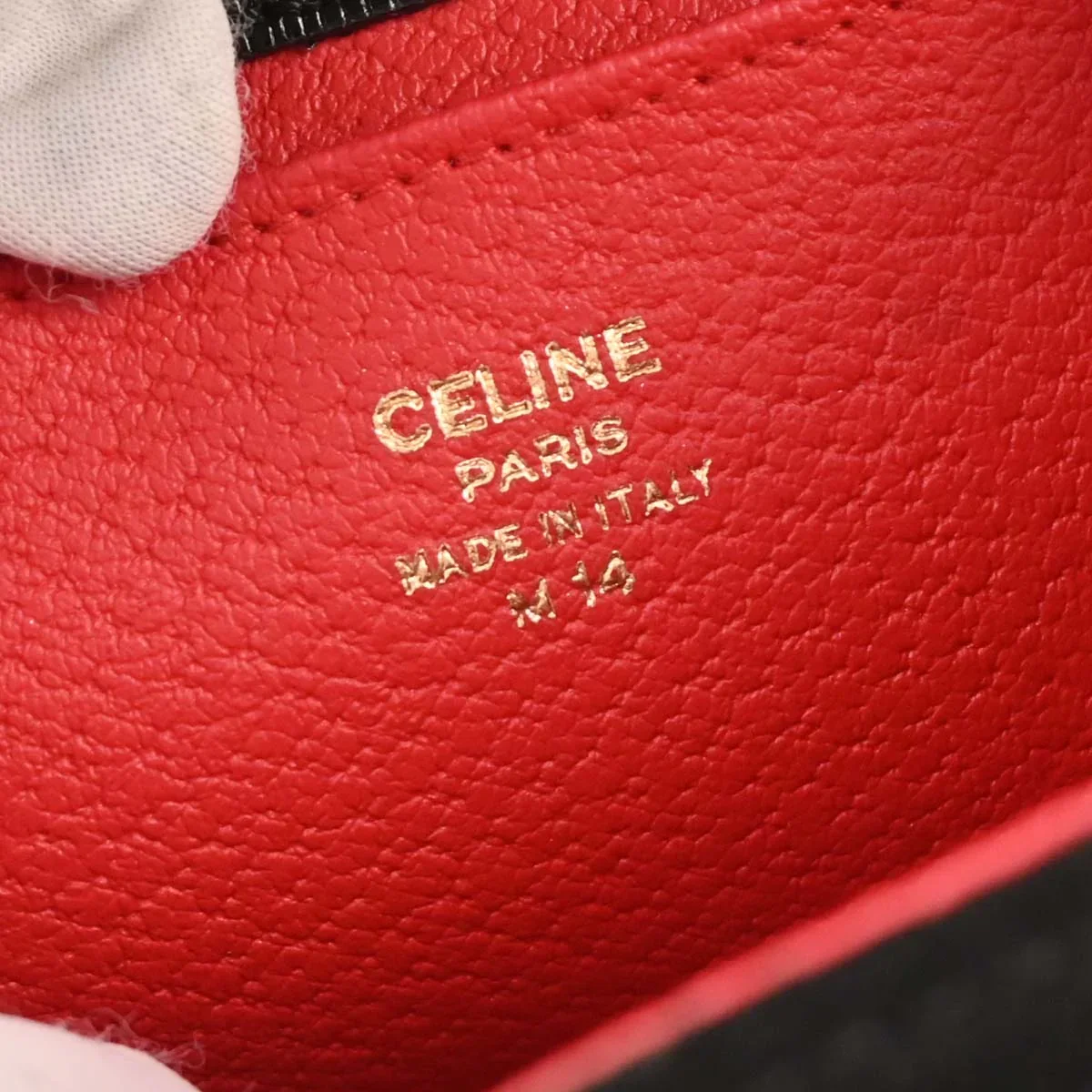 Celine Black Suede Embossed Leather Handbag - Image 10