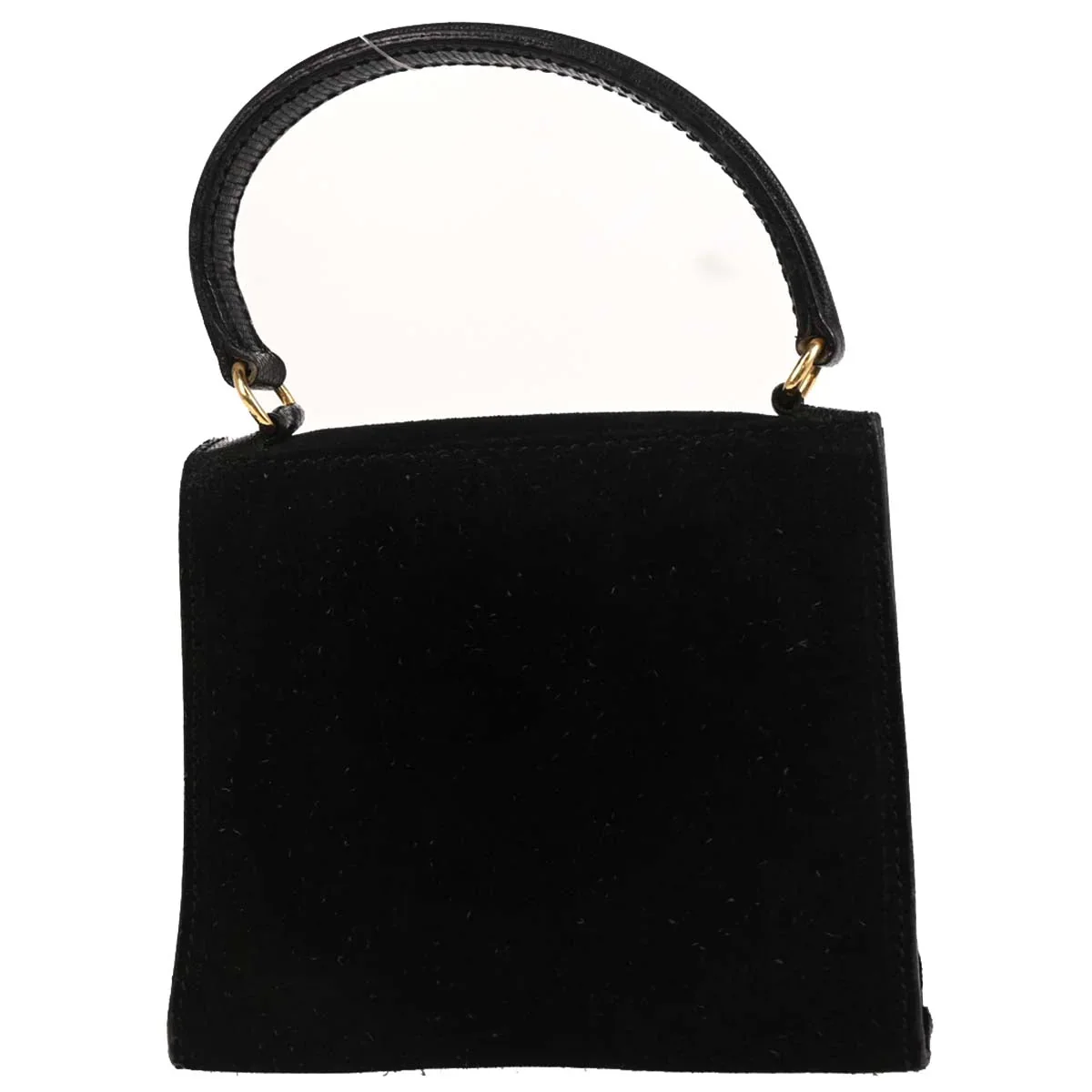 Celine Black Suede Embossed Leather Handbag - Image 2