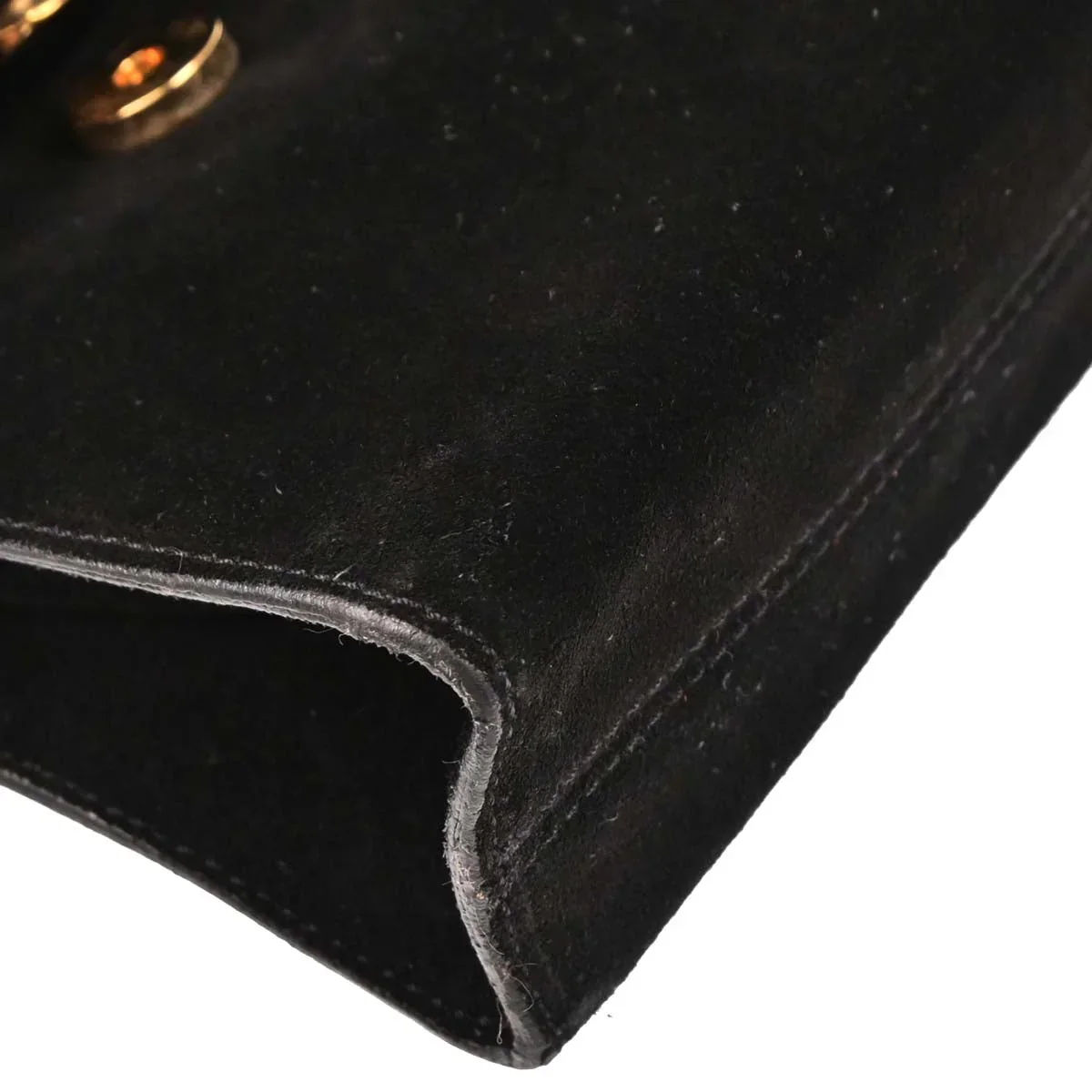 Celine Black Suede Embossed Leather Handbag - Image 5