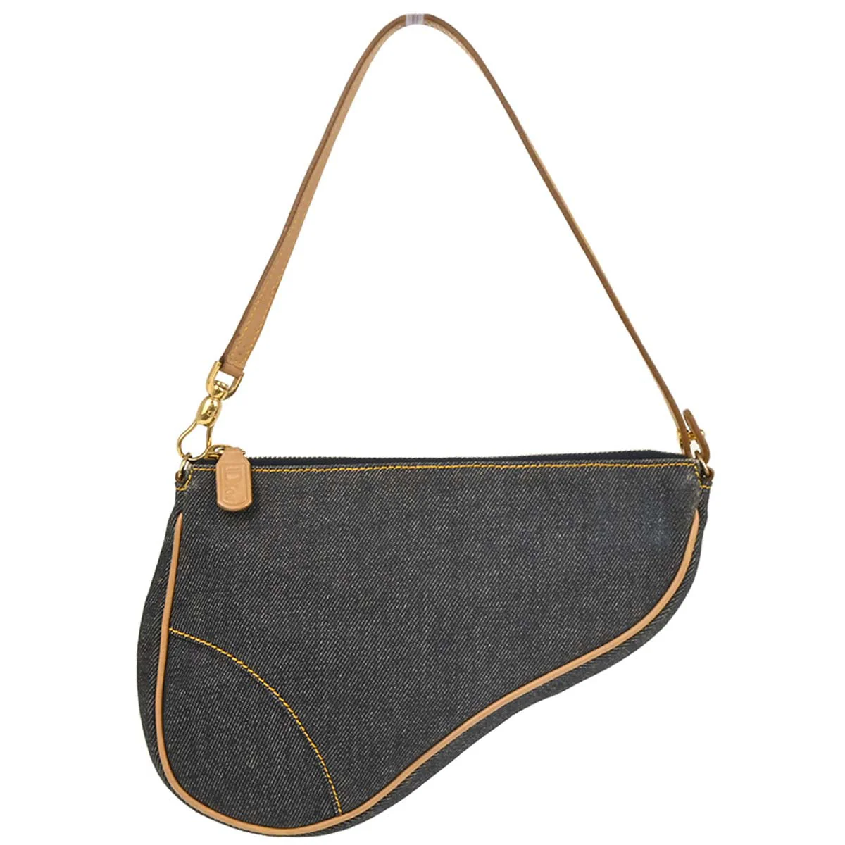 Christian Dior 2002 Navy Denim Saddle Handbag