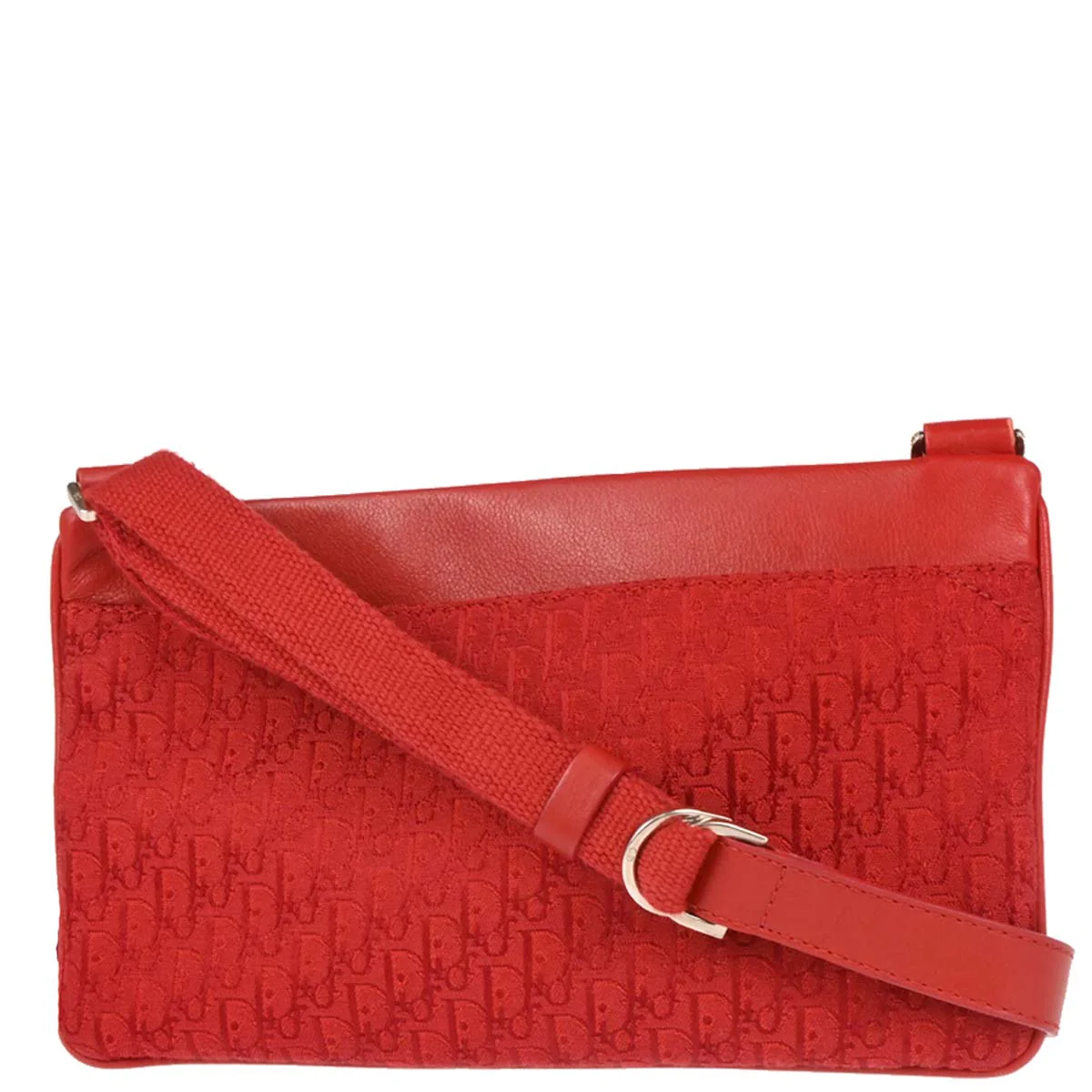Christian Dior 2003 Red Canvas Trotter Shoulder Bag - Image 2