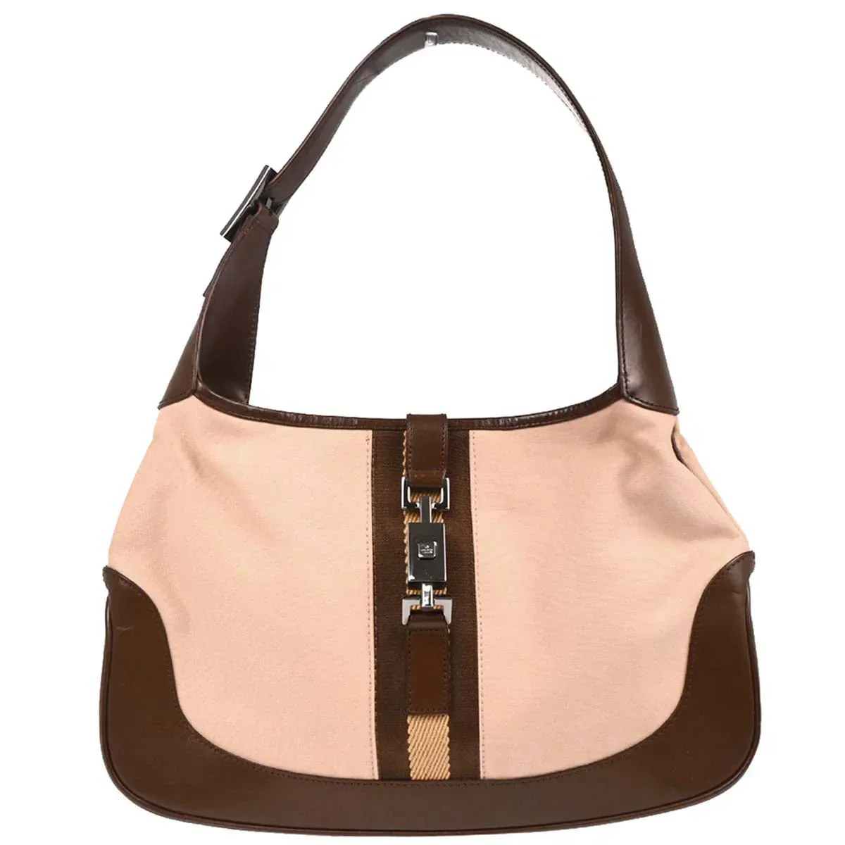 Gucci Pink Canvas Jackie Hobo Handbag