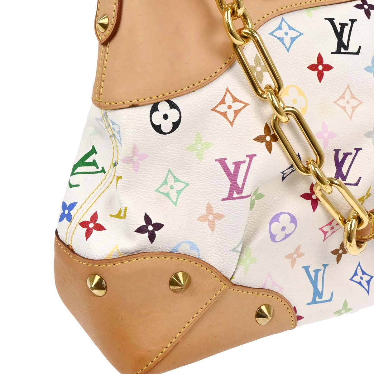 Louis Vuitton 2009 White Multicolor Judy GM 2way Shoulder Handbag M40253 - Image 3