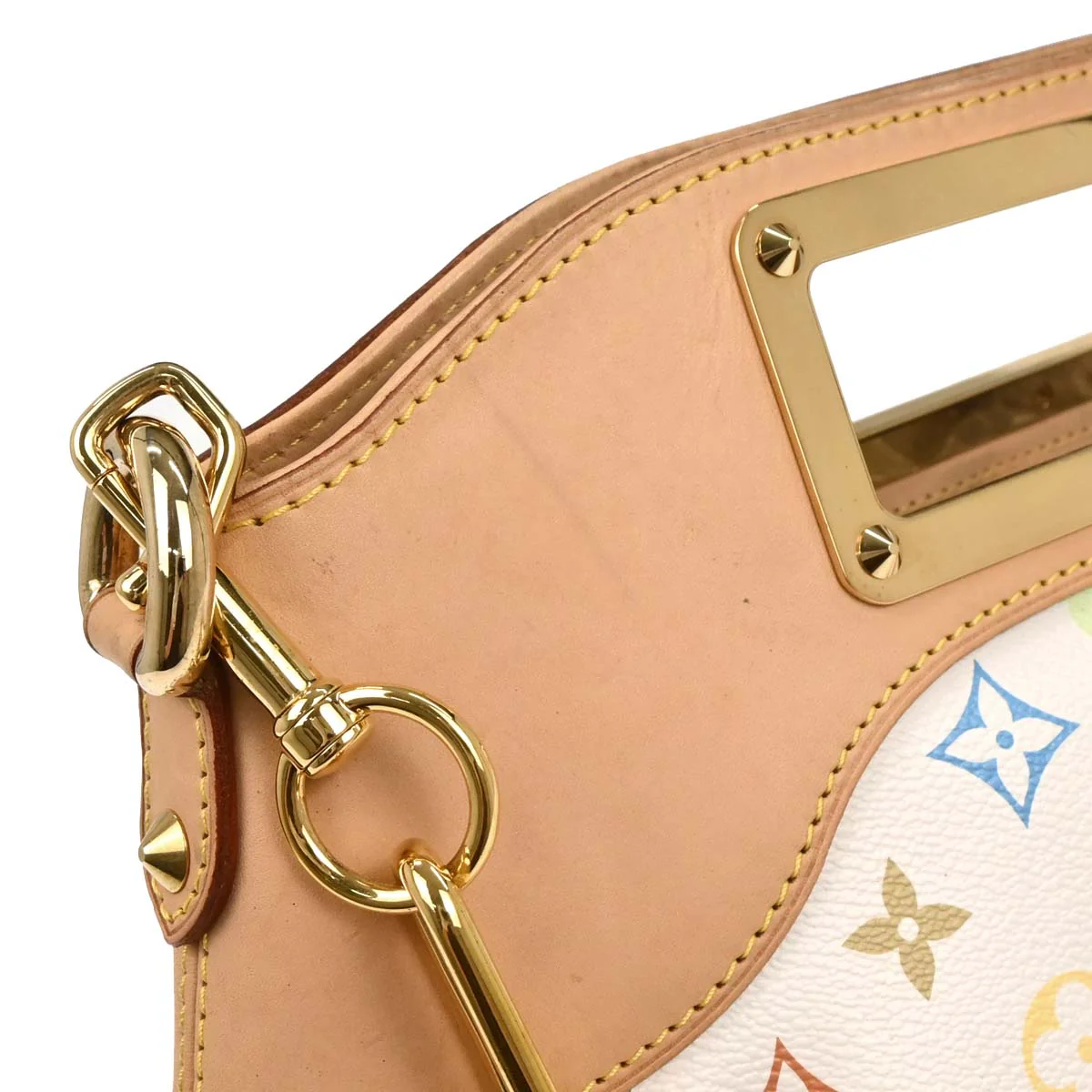 Louis Vuitton 2009 White Multicolor Judy GM 2way Shoulder Handbag M40253 - Image 4