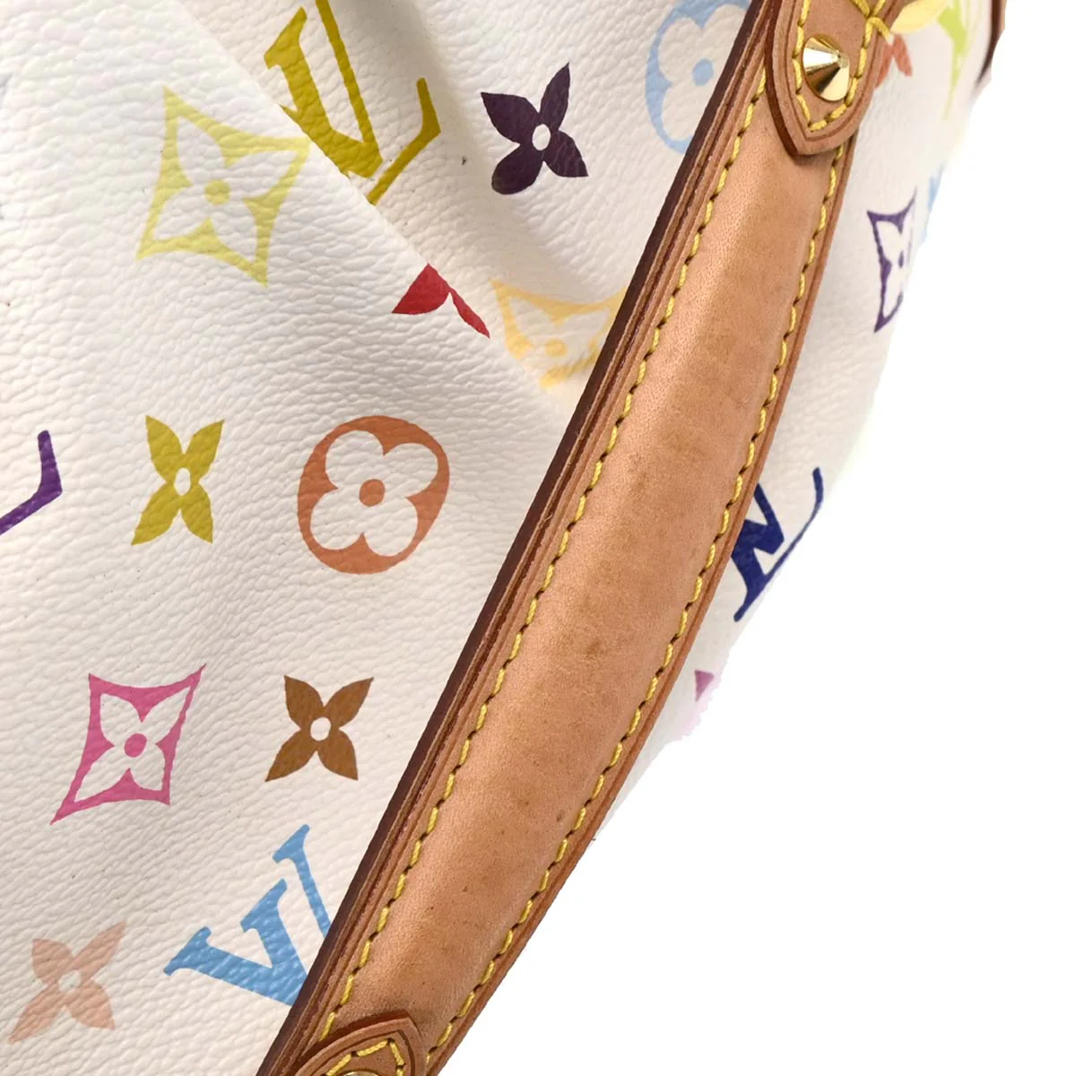 Louis Vuitton 2009 White Multicolor Judy GM 2way Shoulder Handbag M40253 - Image 6