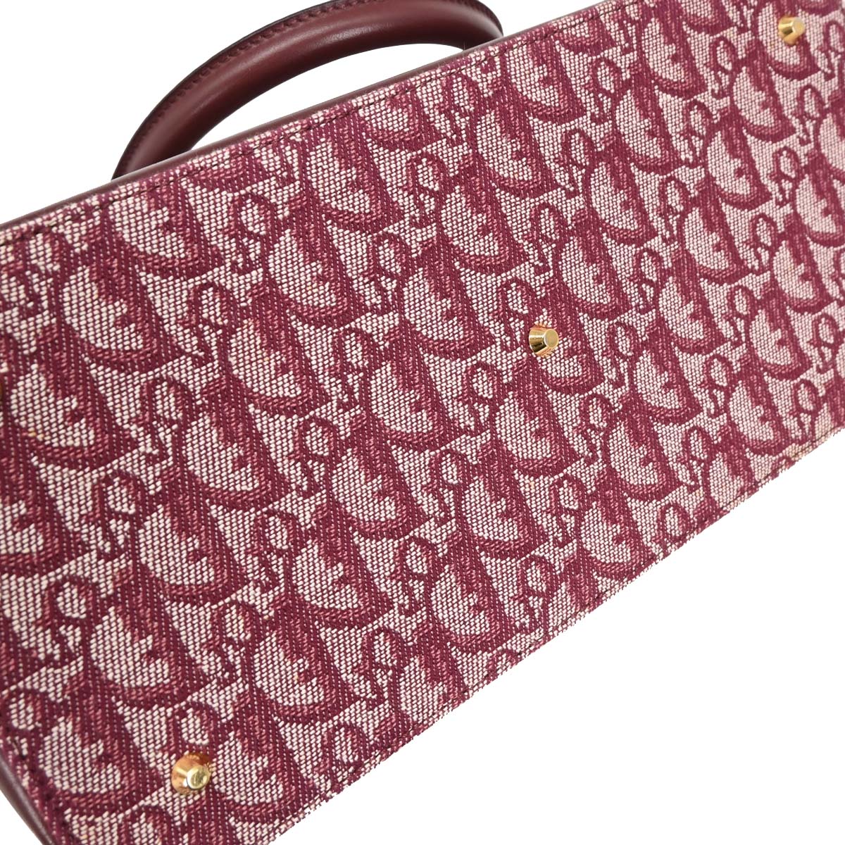 Christian Dior 2002 Bordeaux Canvas Trotter Handbag - Image 4