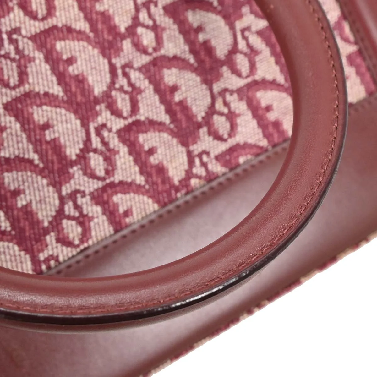 Christian Dior 2002 Bordeaux Canvas Trotter Handbag - Image 5