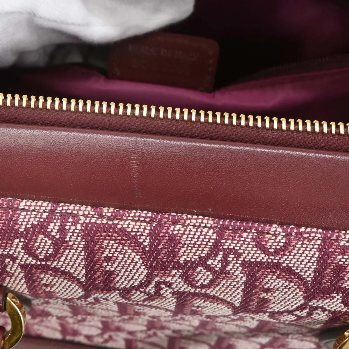 Christian Dior 2002 Bordeaux Canvas Trotter Handbag - Image 9