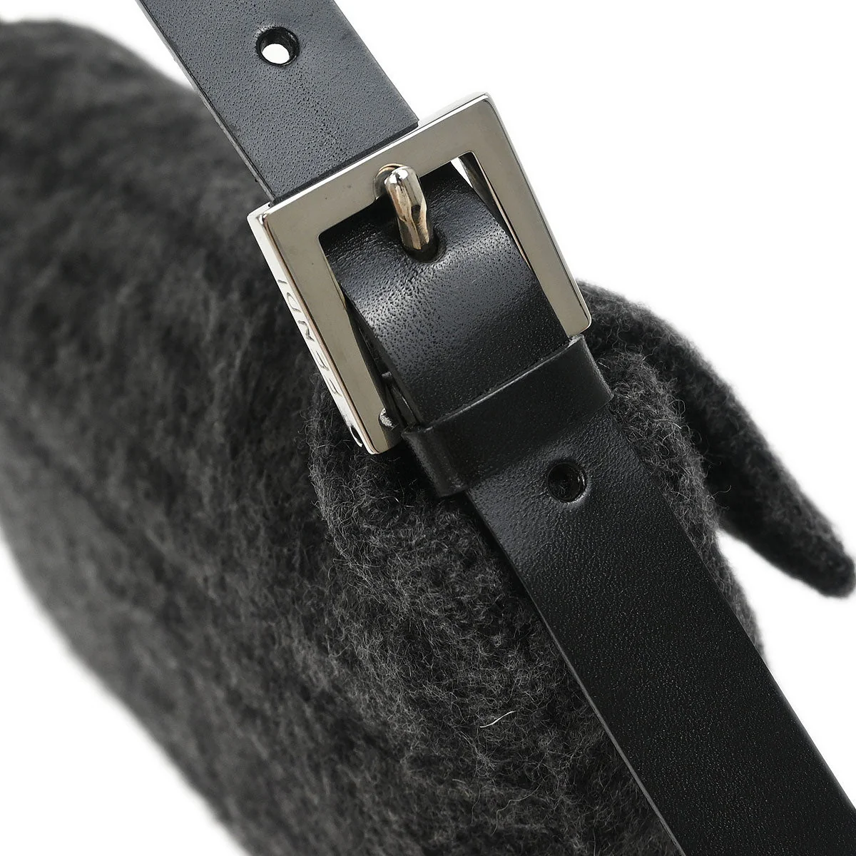 Fendi Gray Wool Zucca Baguette Handbag - Image 4