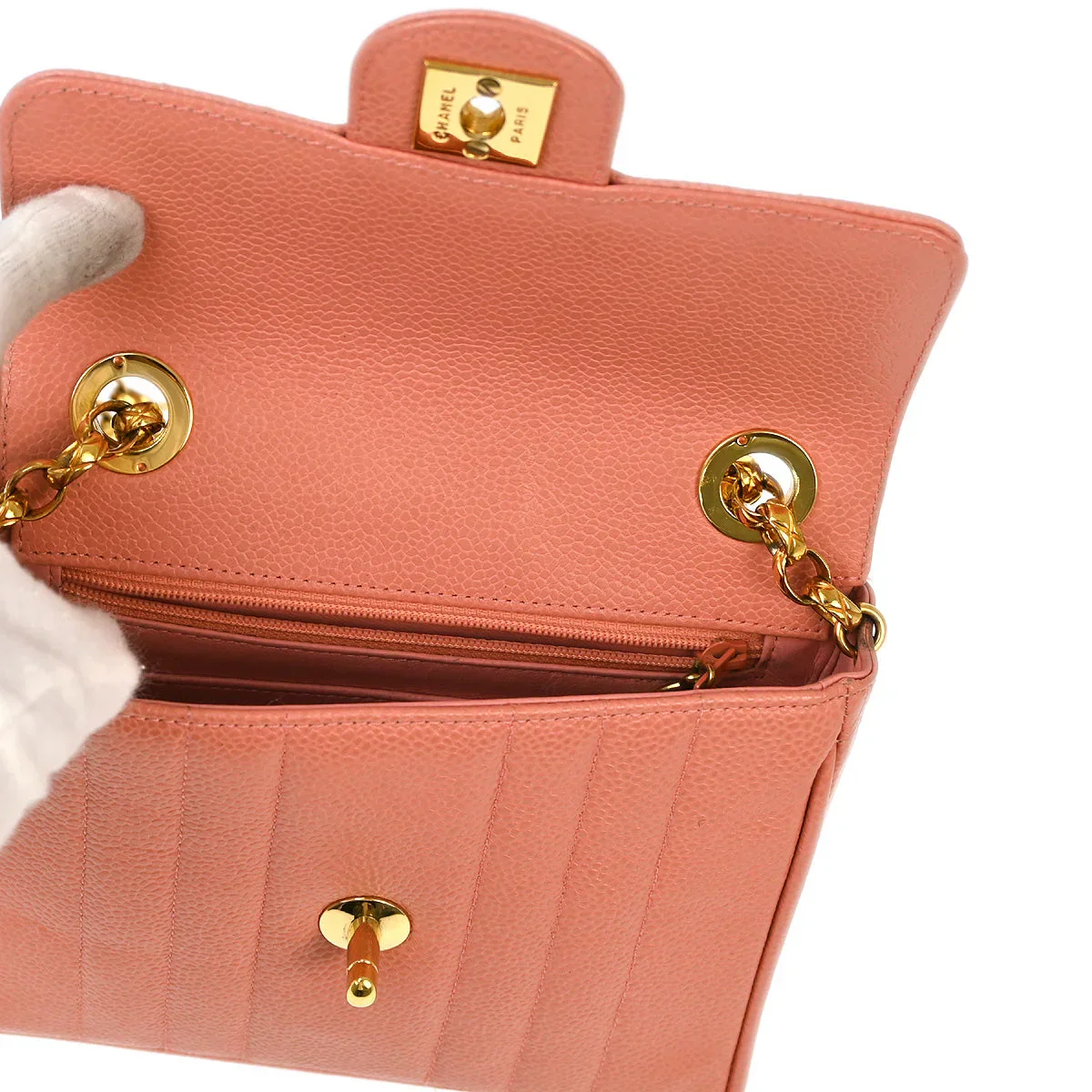 Chanel * 1991-1994 Pink Caviar Mademoiselle Shoulder Bag - Image 7