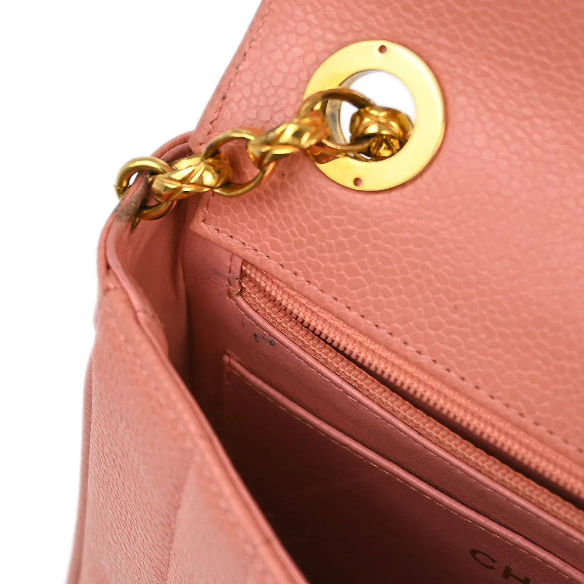 Chanel * 1991-1994 Pink Caviar Mademoiselle Shoulder Bag - Image 9