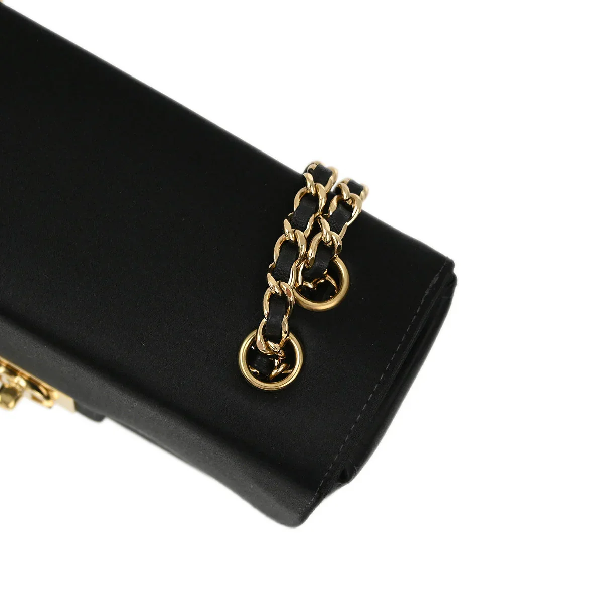 Chanel * 2001-2003 Black Satin Chain Shoulder Bag - Image 10