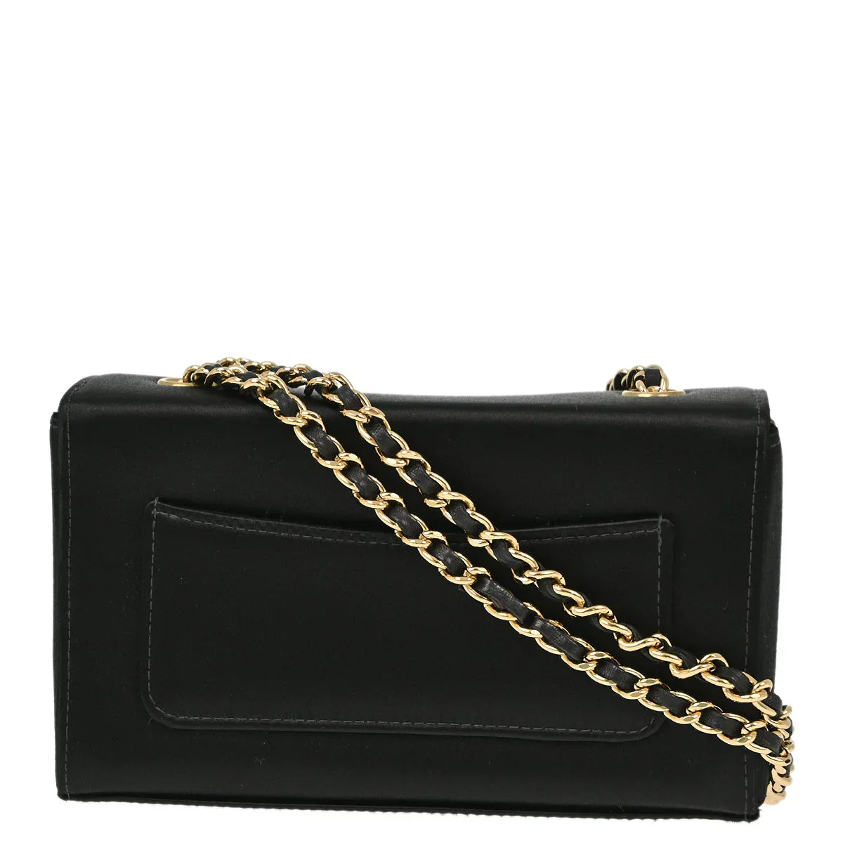 Chanel * 2001-2003 Black Satin Chain Shoulder Bag - Image 2