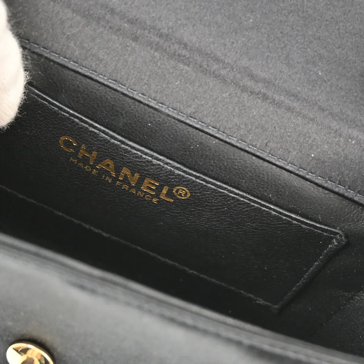 Chanel * 2001-2003 Black Satin Chain Shoulder Bag - Image 8
