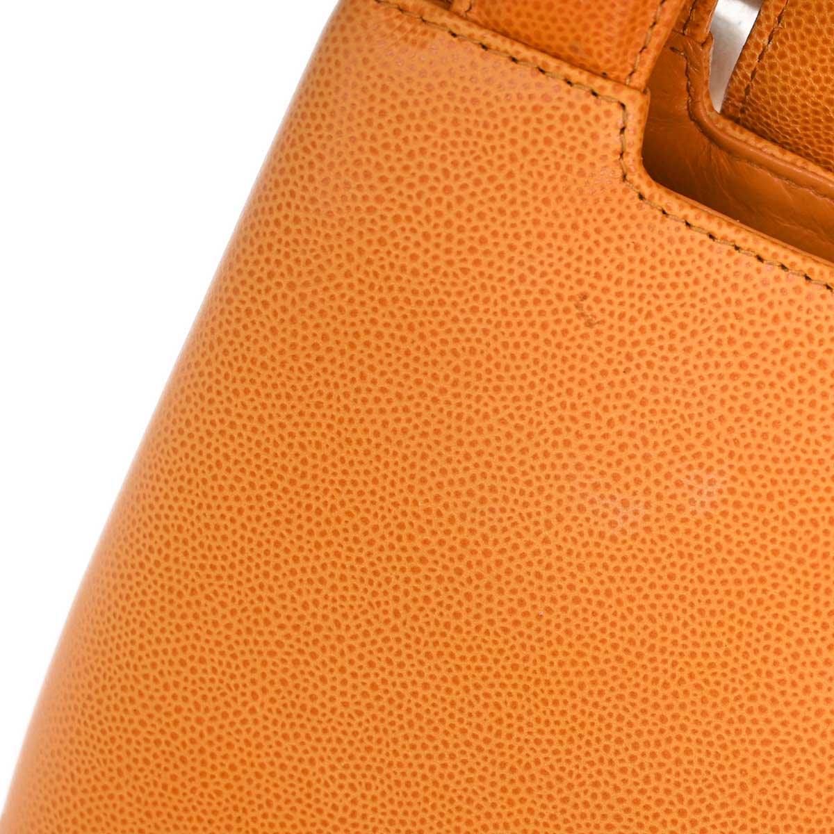 Chanel * 1997-1999 Orange Caviar Handbag - Image 6