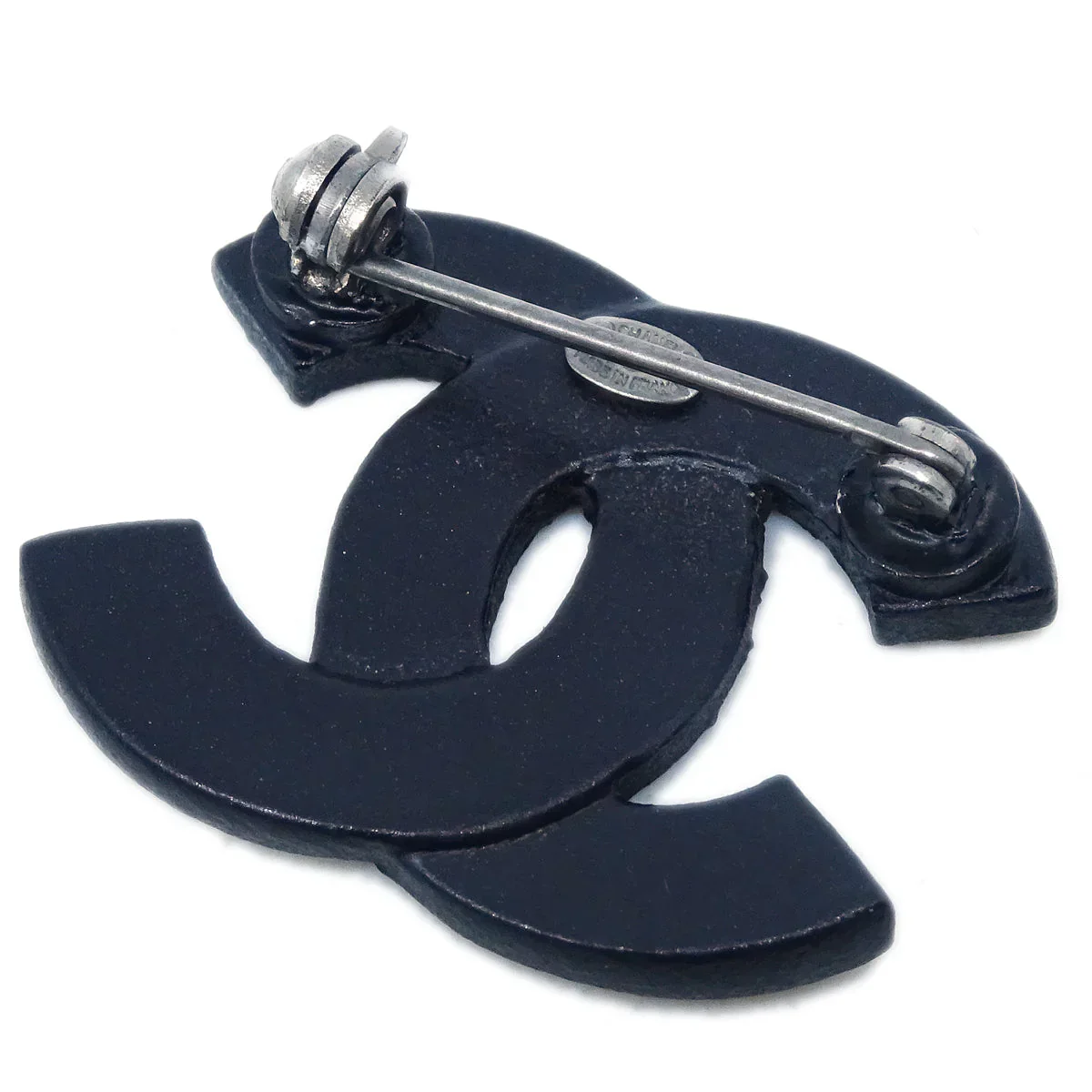 Chanel CC Brooch Pin Rhinestone Black 02A - Image 3