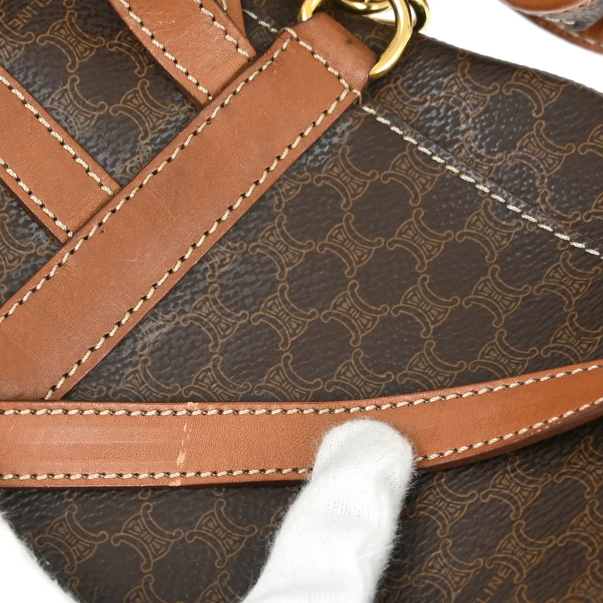 Celine Brown Macadam Twin Backpack - Image 10