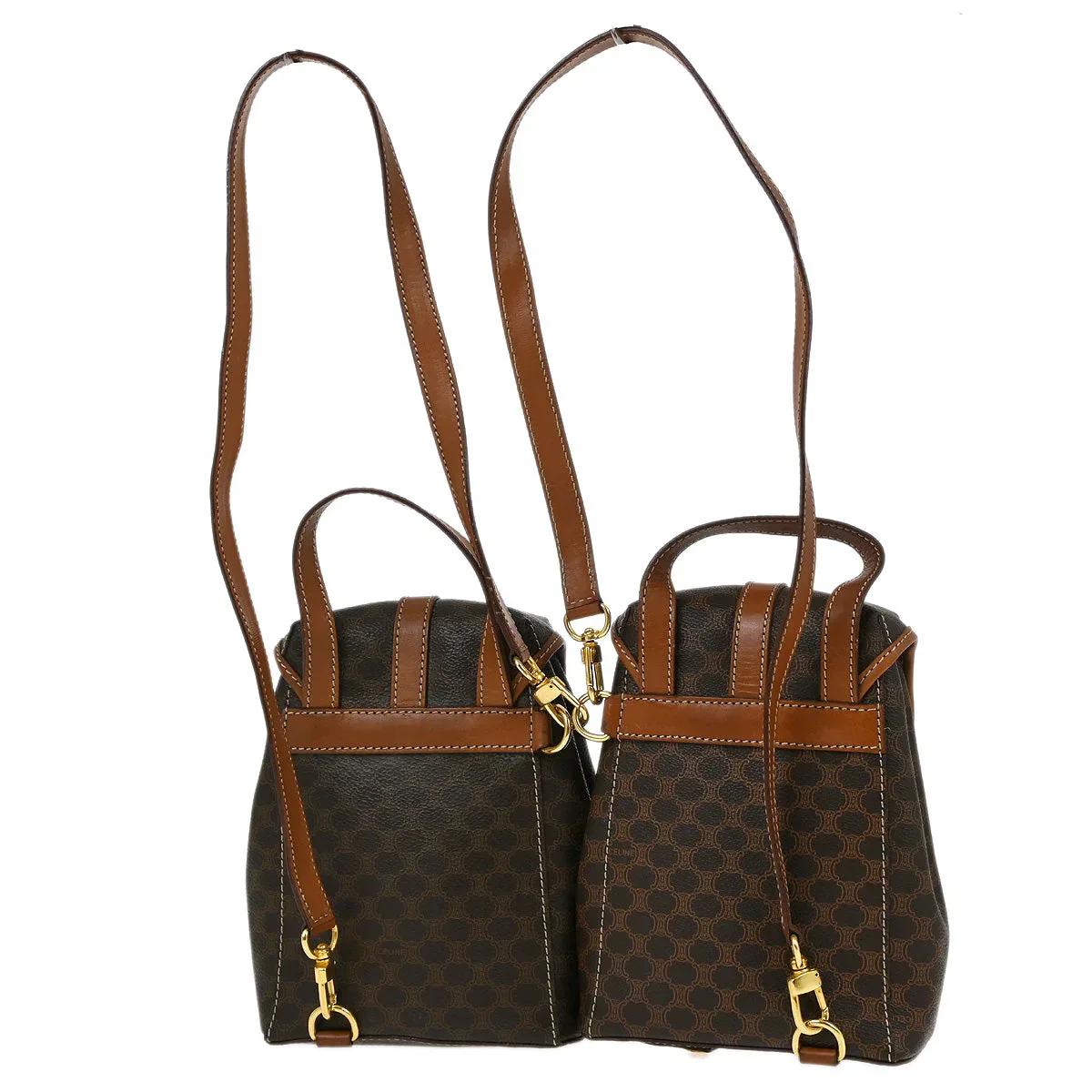 Celine Brown Macadam Twin Backpack - Image 2