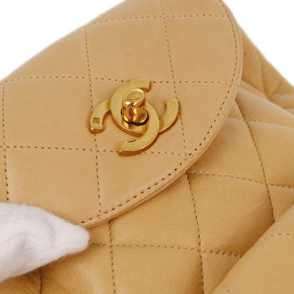 Chanel * 1991-1994 Beige Lambskin Duma Backpack Small - Image 3