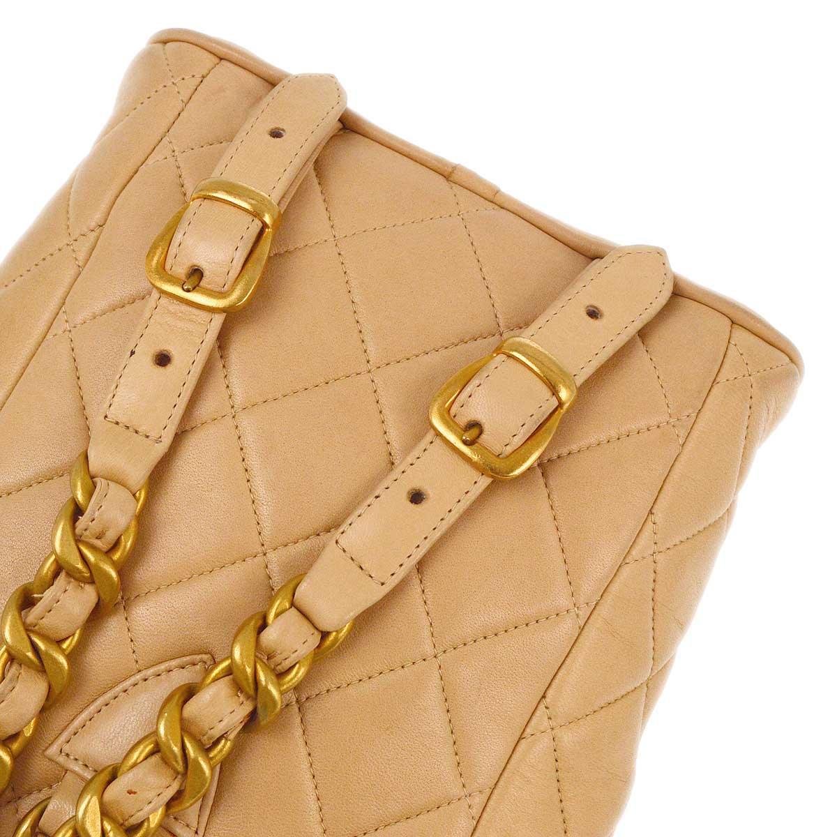 Chanel * 1991-1994 Beige Lambskin Duma Backpack Small - Image 4