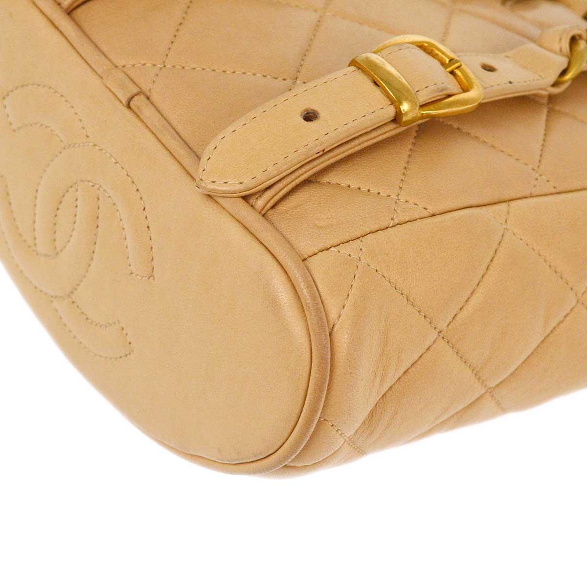 Chanel * 1991-1994 Beige Lambskin Duma Backpack Small - Image 5