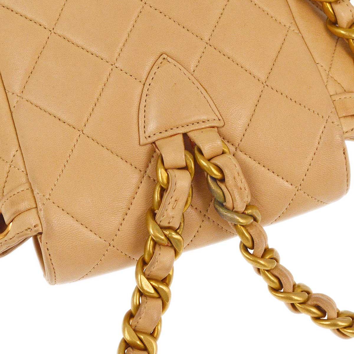 Chanel * 1991-1994 Beige Lambskin Duma Backpack Small - Image 6