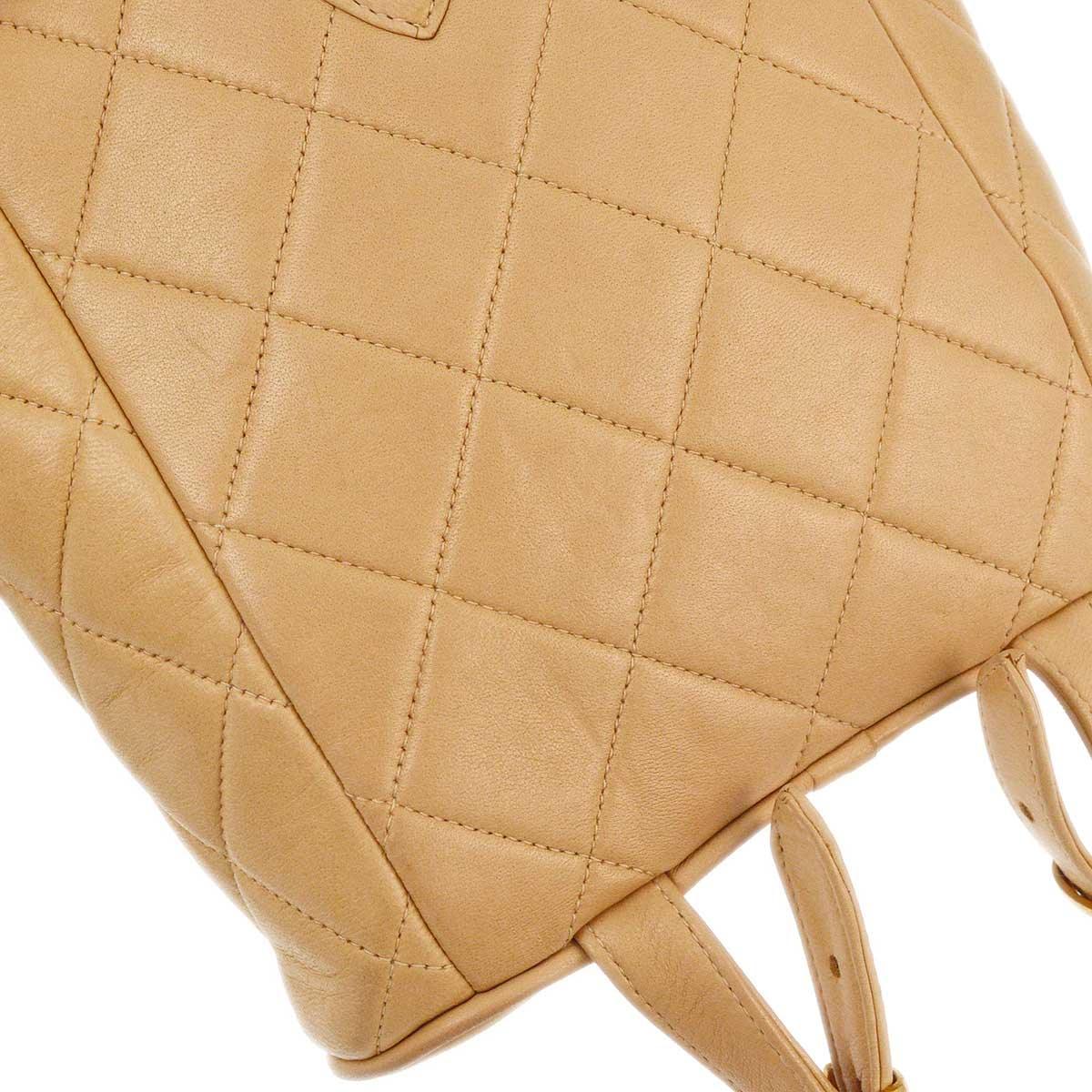 Chanel * 1991-1994 Beige Lambskin Duma Backpack Small - Image 7