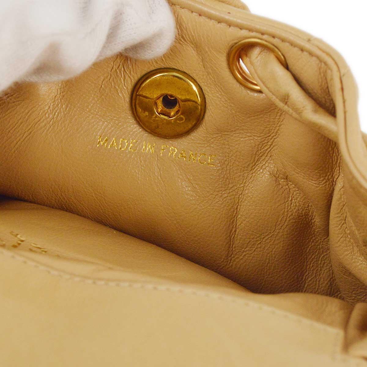 Chanel * 1991-1994 Beige Lambskin Duma Backpack Small - Image 9