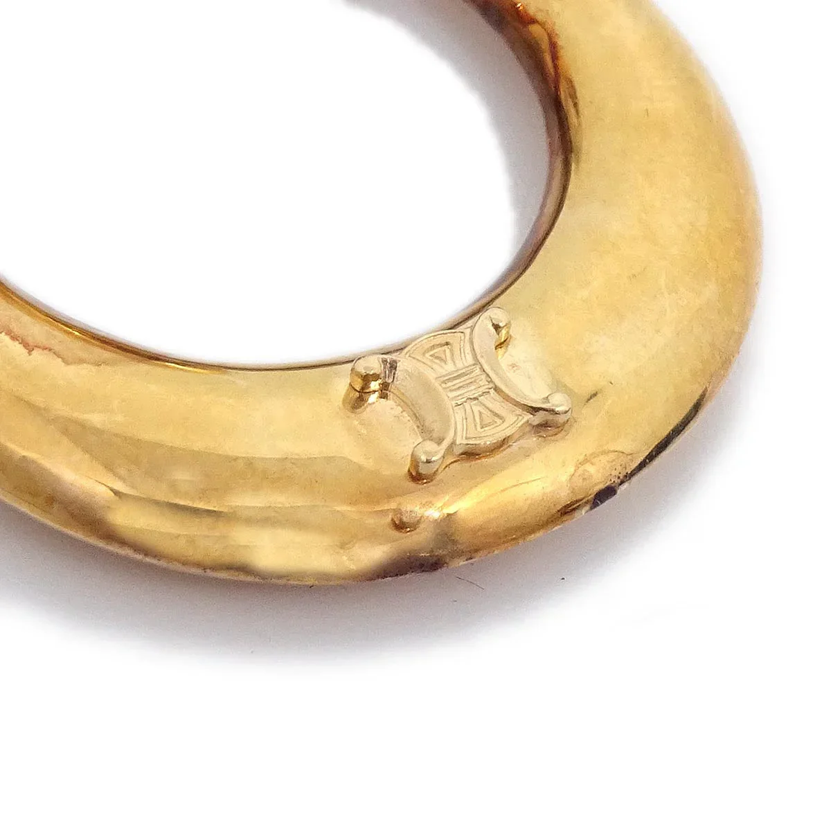 Celine Hoop Dangle Earrings Gold Clip-On 750 - Image 3