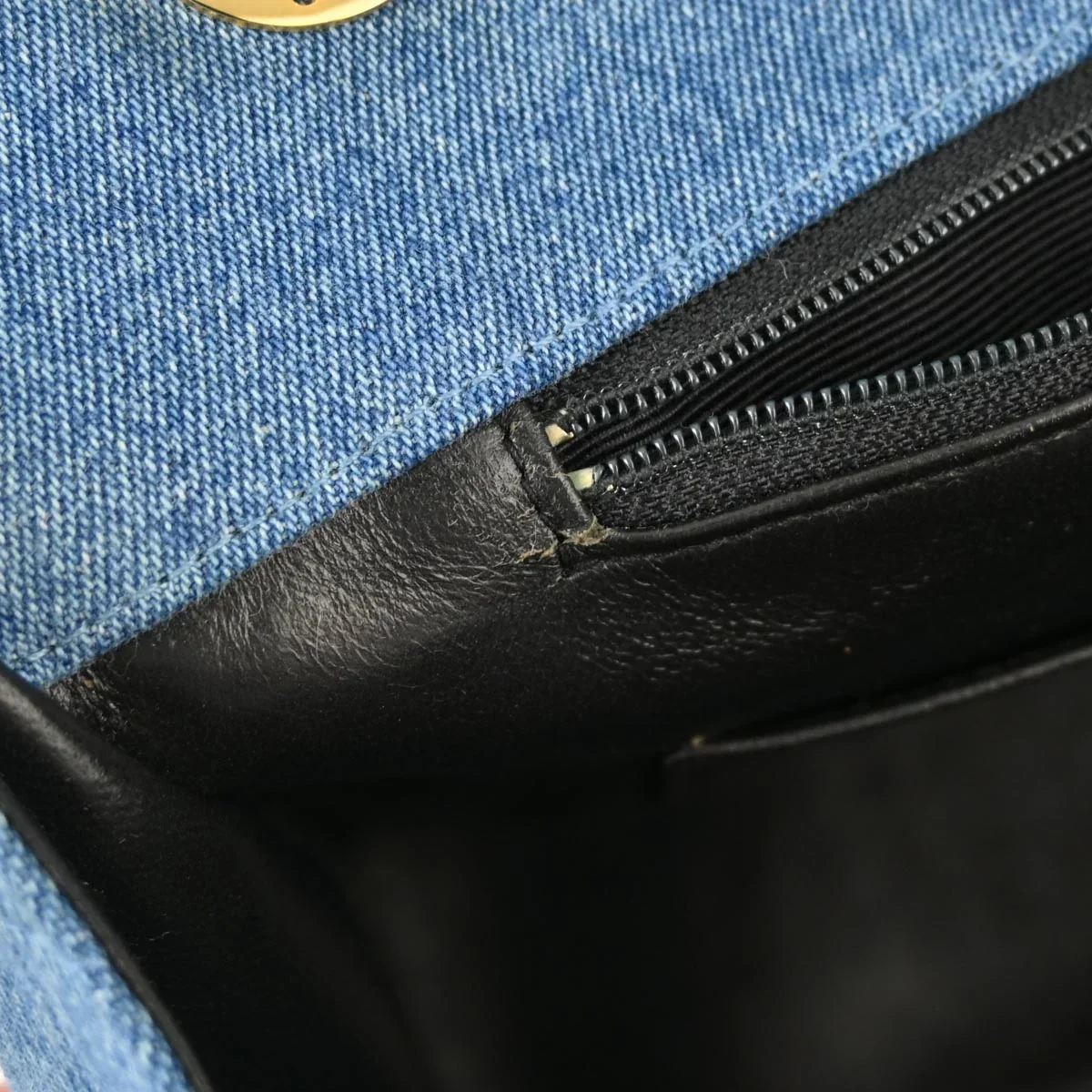 Chanel * 1989-1991 Blue Denim Maxi Classic Flap Shoulder Bag - Image 9