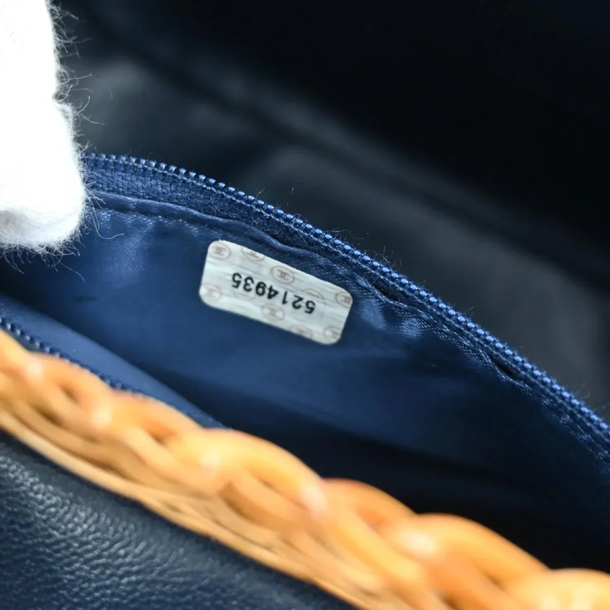 Chanel * 1997-1999 Blue Denim Rattan Basket Chain Shoulder Bag - Image 10