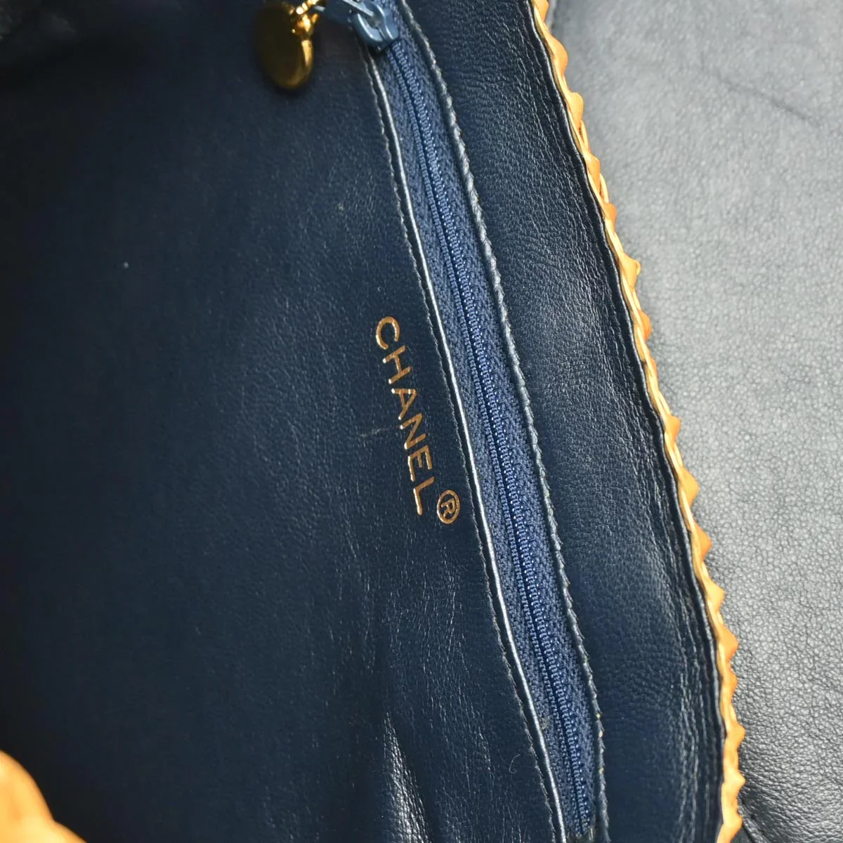 Chanel * 1997-1999 Blue Denim Rattan Basket Chain Shoulder Bag - Image 9